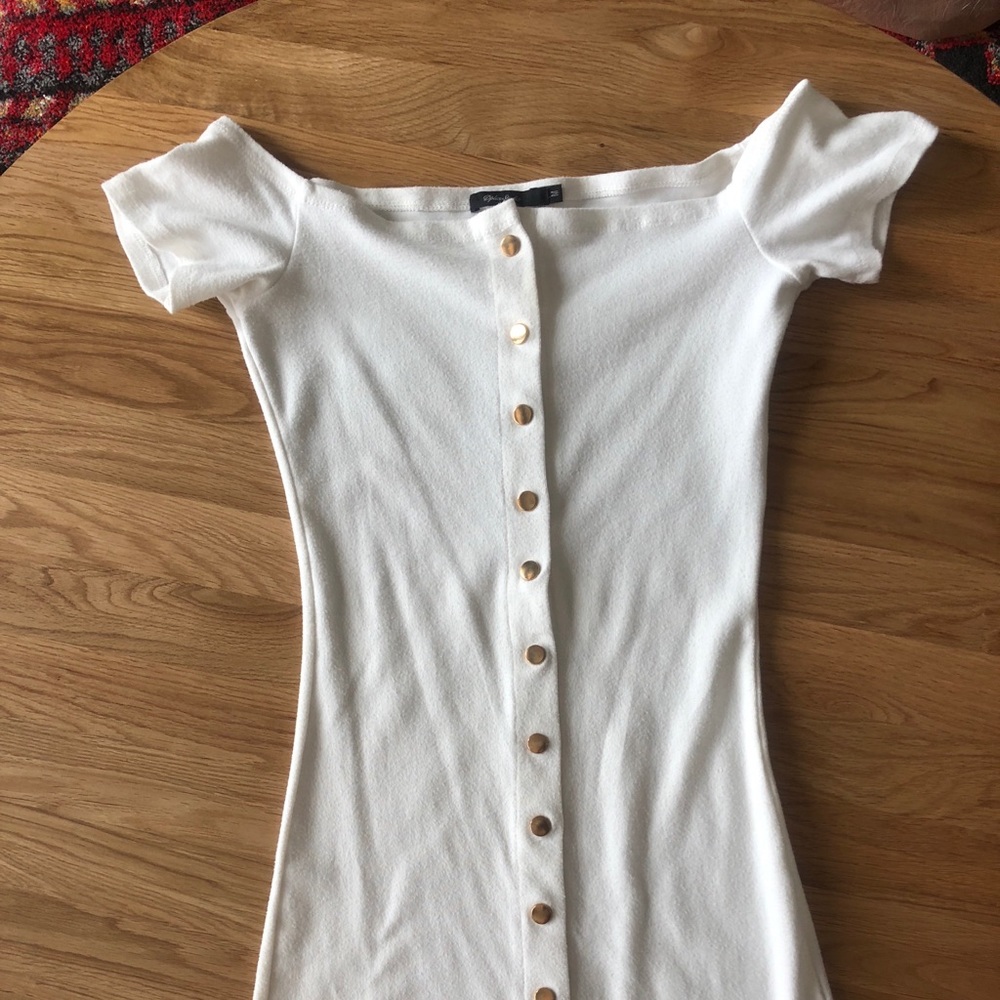 White strapless mini dress